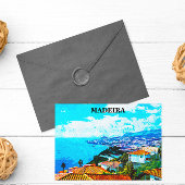 Madeira Portugal Panorama Uitzicht Illustratie Briefkaart