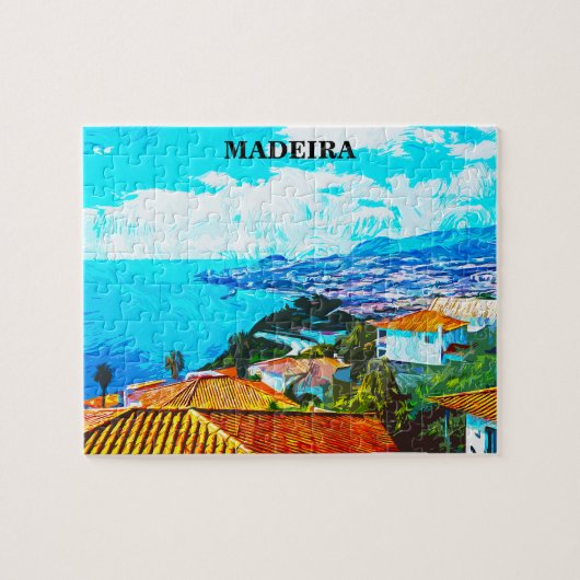 Madeira Portugal Panorama Uitzicht Illustratie Legpuzzel (Horizontaal)