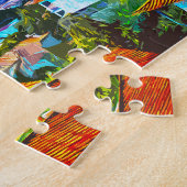 Madeira Portugal Panorama Uitzicht Illustratie Legpuzzel (Zijkant)