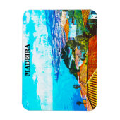 Madeira Portugal Panorama Uitzicht Illustratie Magneet (Verticaal)