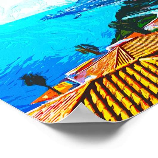 Madeira Portugal Panorama Uitzicht Illustratie Poster (Hoek)