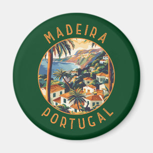 Madeira Portugal retro noodcirkel Magneet