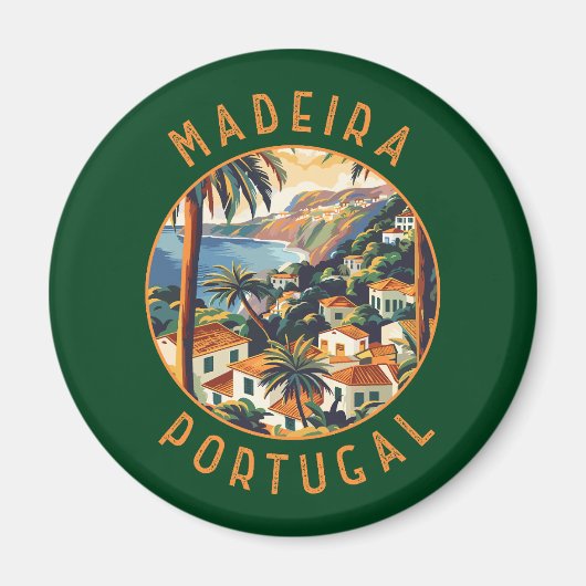 Madeira Portugal retro noodcirkel Magneet (Voorkant)