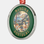 Madeira Portugal retro noodcirkel Metalen Ornament (Links)