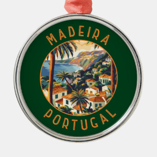 Madeira Portugal retro noodcirkel Metalen Ornament