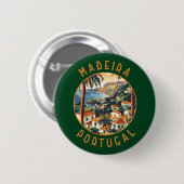 Madeira Portugal retro noodcirkel Ronde Button 5,7 Cm (Voorkant /achterkant)