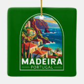 Madeira Portugal Travel Art Vintage Keramisch Ornament (Achterkant)