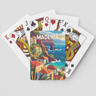 Madeira Portugal Travel Art Vintage Pokerkaarten