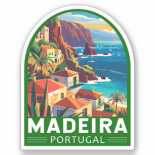 Madeira Portugal Travel Art Vintage Sticker