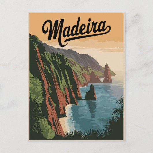 Madeira Portugal Vintage Briefkaart (Voorkant)