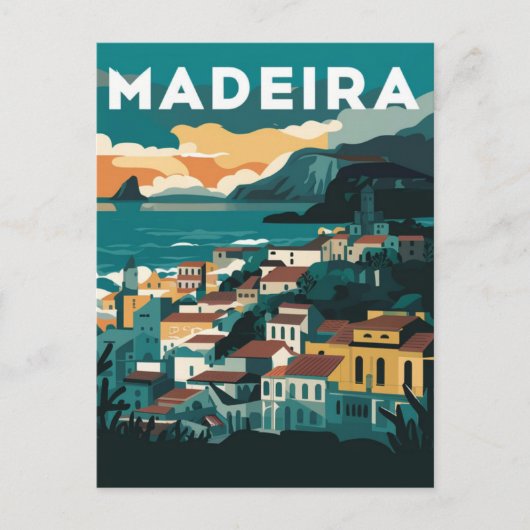 Madeira Portugal Waterverf Schilderij Briefkaart (Voorkant)