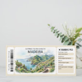 Madeira Reisinstapboardingspas Ticket Kaart (Staand voorkant)