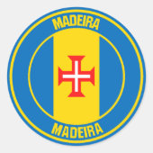 Madeira Round Emblem Ronde Sticker (Voorkant)
