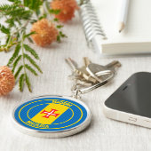 Madeira Round Emblem Sleutelhanger (Zijkant)