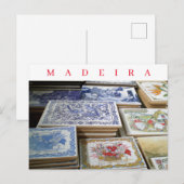 Madeira souvenir tegels uitzicht briefkaart (Voorkant / Achterkant)