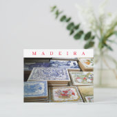 Madeira souvenir tegels zicht op ansichtkaart briefkaart (Staand voorkant)