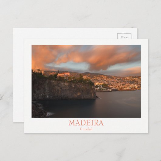 Madeira - Stad Funchal briefkaart met tekst (Voorkant / Achterkant)