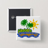 Madeira State of Mind-knop Vierkante Button 5,1 Cm (Voorkant /achterkant)