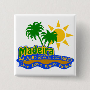 Madeira State of Mind-knop Vierkante Button 5,1 Cm