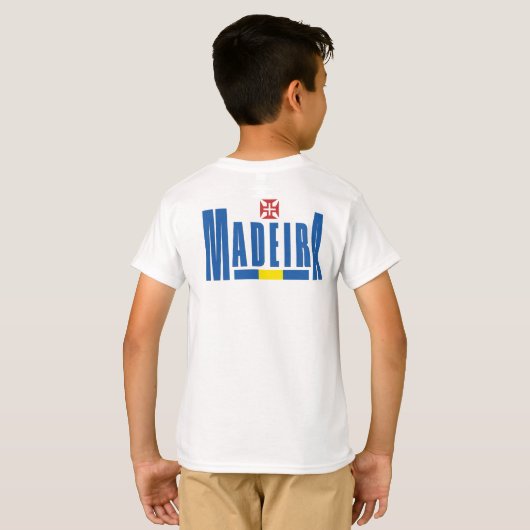 Madeira Tekst- en vlagkleuren T-shirt (Achterkant volledig)