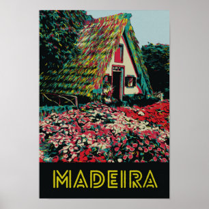 Madeira typische huisillustratie Portugal Poster