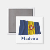 Madeira Waving Flag met naam Magneet (Voorkant / Achterkant)