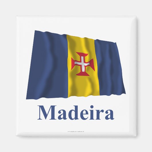 Madeira Waving Flag met naam Magneet (Voorkant)