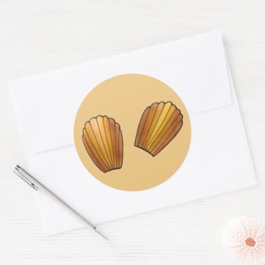 Madeleine French Pastry Chef Pâtisserie Cakes Ronde Sticker (Envelop)