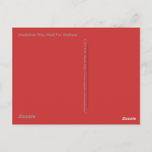 Madeleine is gek op Matisse Briefkaart (Achterkant)