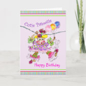 Madeleine the Circus Monkey Birthday Card Kaart (Voorkant)
