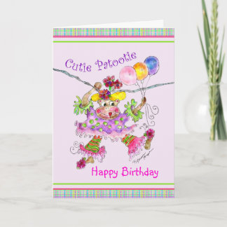 Madeleine the Circus Monkey Birthday Card Kaart