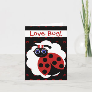 Madeleine Toon Lady Bug Red en Black met hart Kaart
