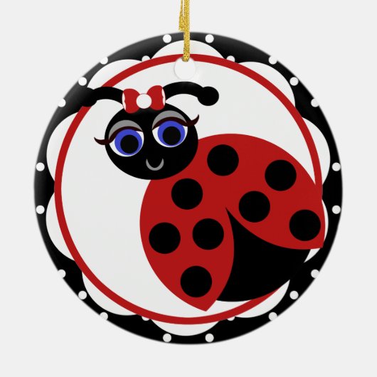 Madeleine Toon LadyBug Curves Keramisch Ornament (Achterkant)