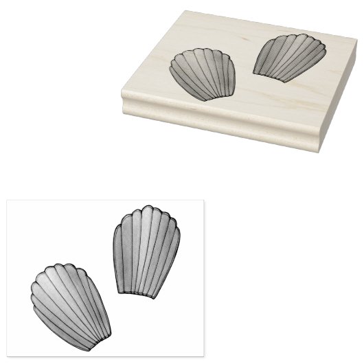 Madeleines French Food Pastry Cakes Pâtisserie Rubberstempel (Gestempeld)