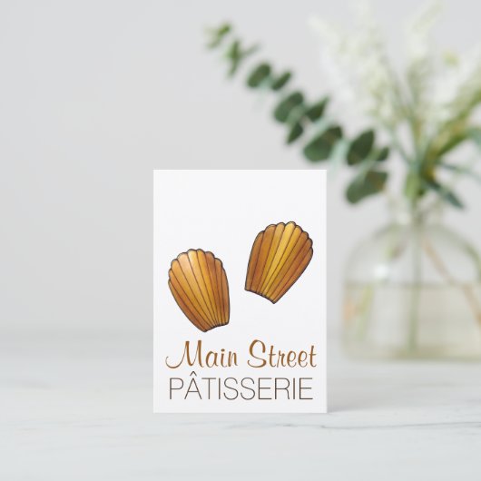 Madeleines French Pastry Pâtisserie Cake Shop Visitekaartje (Staand voorkant)