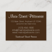 Madeleines French Pastry Pâtisserie Cake Shop Visitekaartje (Achterkant)