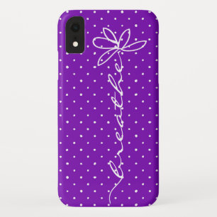 madelief adem op paars met witte stippen Case-Mate iPhone case