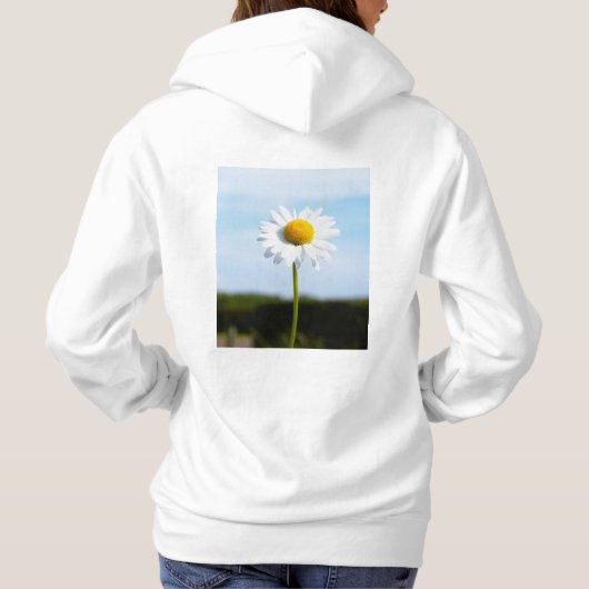 Madelief rechtop geisoleerd in de natuur. hoodie (Achterkant)