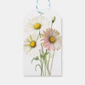 Madeliefje Aquarel Bloem Modern Professioneel Cadeaulabel (Achterkant)