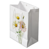 Madeliefje Aquarel Bloem Modern Professioneel Medium Cadeauzakje (Voorkant Gekanteld)