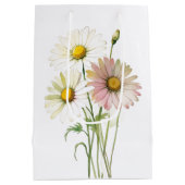 Madeliefje Aquarel Bloem Modern Professioneel Medium Cadeauzakje (Achterkant)