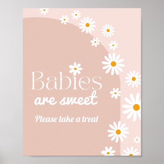 Madeliefje Baby in bloei Boho Meisje Baby Shower t Poster (Voorkant)