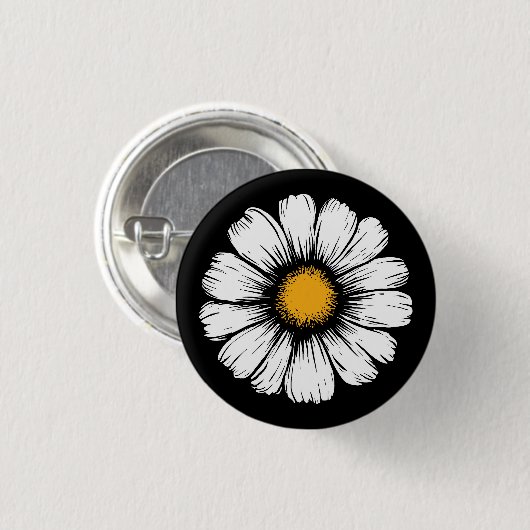 Madeliefje Bloei Ronde Button 3,2 Cm (Voorkant /achterkant)