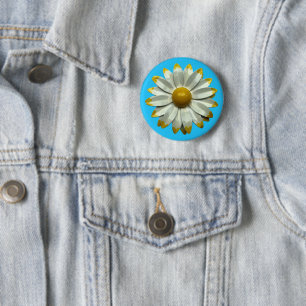 Madeliefje Bloem - Bloemige Lente Zomer Cadeau Dec Ronde Button 5,7 Cm