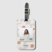 Madeliefje bloem boho retro terracotta natuurlijke bagagelabel (Voorkant (verticaal))