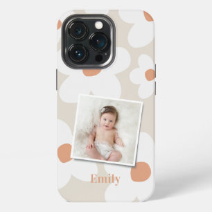 Madeliefje bloem boho retro terracotta natuurlijke iPhone 13 pro hoesje