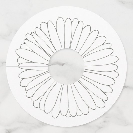 Madeliefje Bloem Daisies Tuinfeest Bloemstuk Wijnglaslabel (Voorkant)