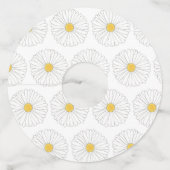 Madeliefje Bloem Daisies Tuinfeest Bloemstuk Wijnglaslabel (Achterkant)