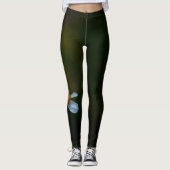 Madeliefje Bloem Donkergroen Leggings (Voorkant)