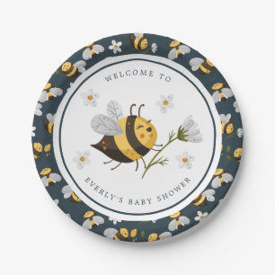 Madeliefje Bloem Hommeltje Bij Baby Shower Papieren Bordje